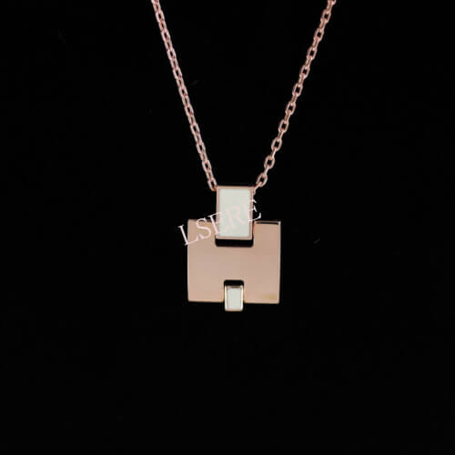 19AW エルメススーパーコピー アイリーン ペンダント 白×PinkGold