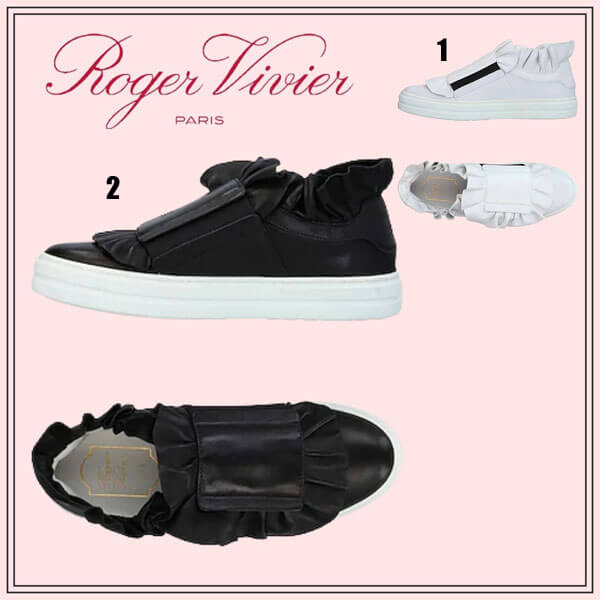 ROGER VIVIER ロジェヴィヴィエ レザー　フリル　スニーカー　黒 ROGER VIVIER ロジェヴィヴィエ レザー フリル スニーカー 黒 【公式通販】