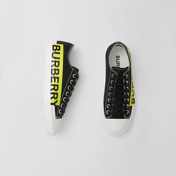 BURBERRY スニーカー ロゴプリント コットンギャバジン BURBERRY スニーカー ロゴプリント コットンギャバジン