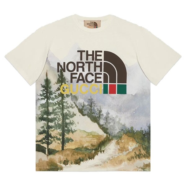 人気のコラボ☆ グッチ×ザノースフェイス Tシャツ ユニセックス