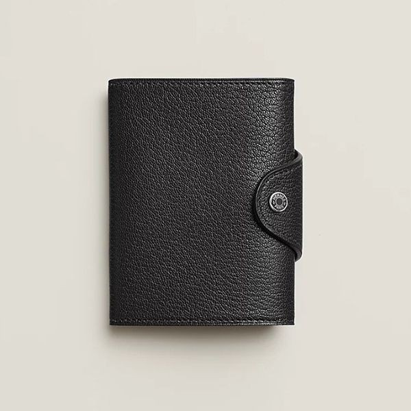 新品エルメス イリアード カードケースコンパクト財布 黒×シルバー金具