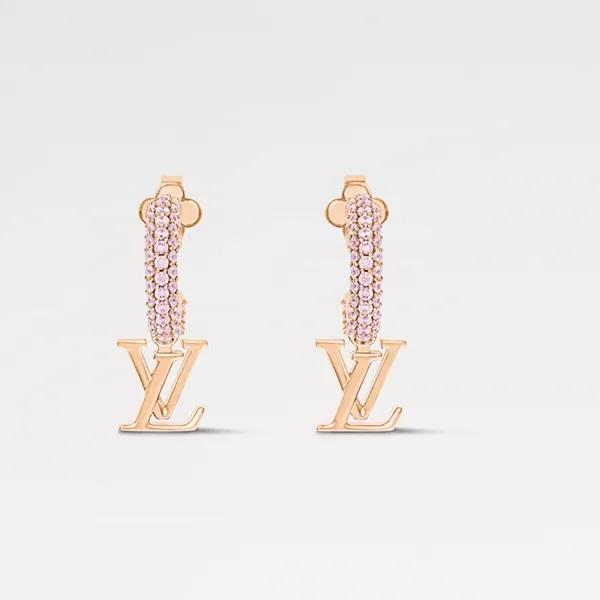 即発】クリスタル輝く《ルイヴィトン》 ピアス コピー フープ LV アイ