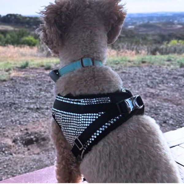 PRADA Re-Nylon クリスタルスタッズ サテン ドッグハーネス お洒落☆】プラダ クリスタルスタッズ 犬用ハーネス 偽物 ロゴ付き