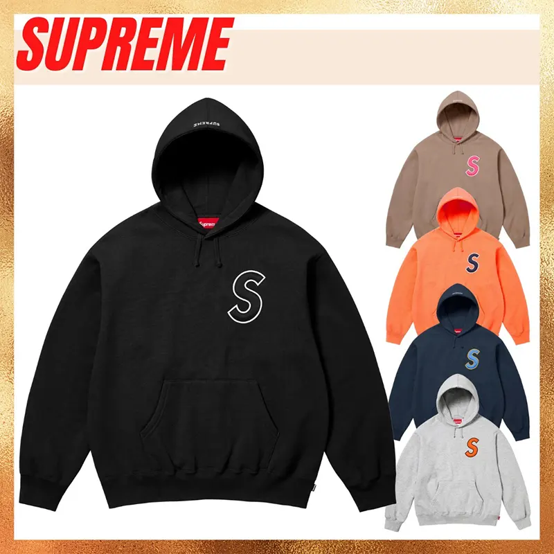 Supreme シュプリーム ビック Sロゴ刺繍入り パーカー Supreme シュプリーム パーカー ビックS刺繍ロゴ入り Supreme