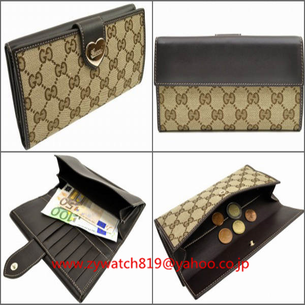 グッチ長財布 コピー 財布 二つ折り長財布 レディース ハートライン GG